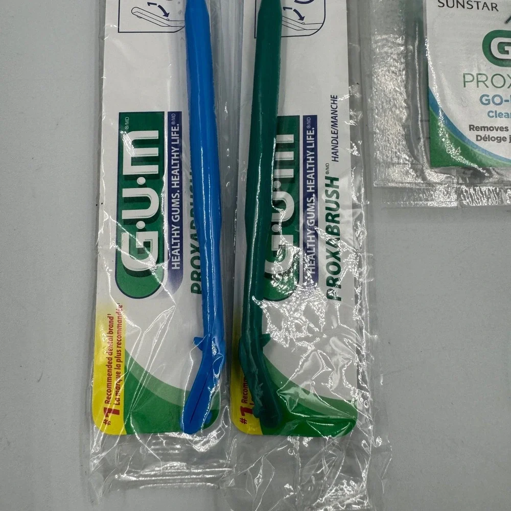 GUM Sunstar 605 611 Proxabrush Interdental Cleaners Blue‎ Green Wide Refills